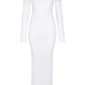 Dolce & Gabbana  KIM DOLCE&GABBANA gathered off-shoulder sheer dress