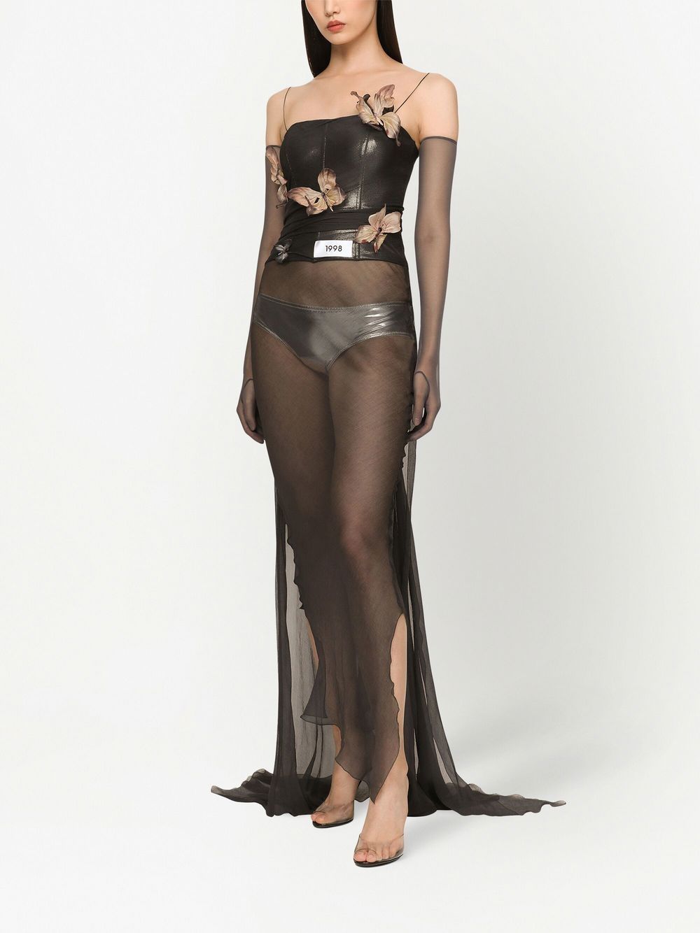 Dolce & Gabbana KIM DOLCE&GABBANA butterfly-print chiffon maxi dress - Image 3