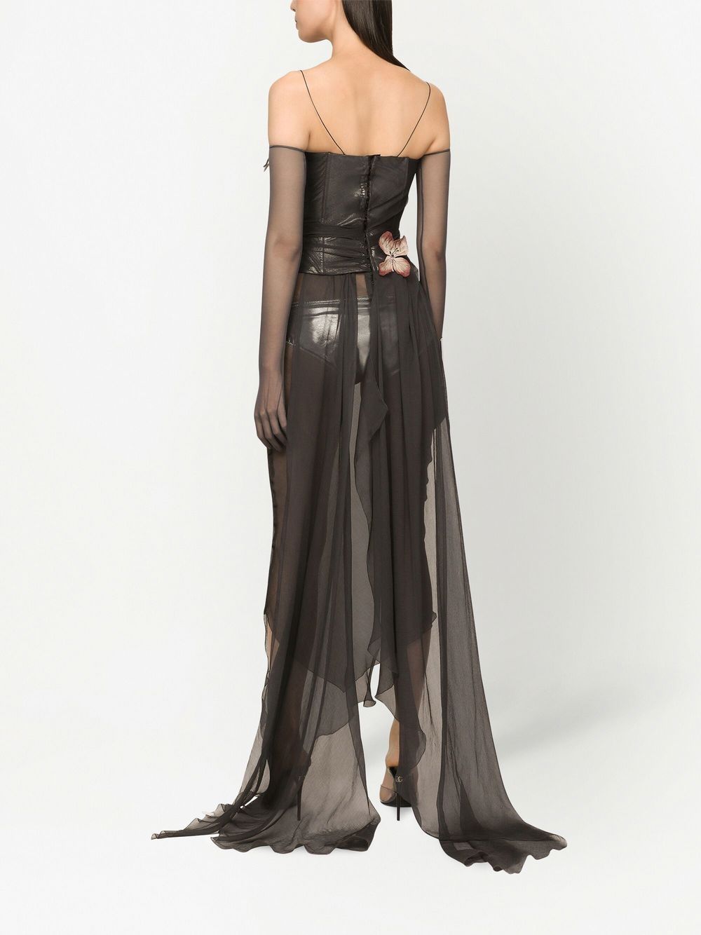 Dolce & Gabbana KIM DOLCE&GABBANA butterfly-print chiffon maxi dress - Image 4