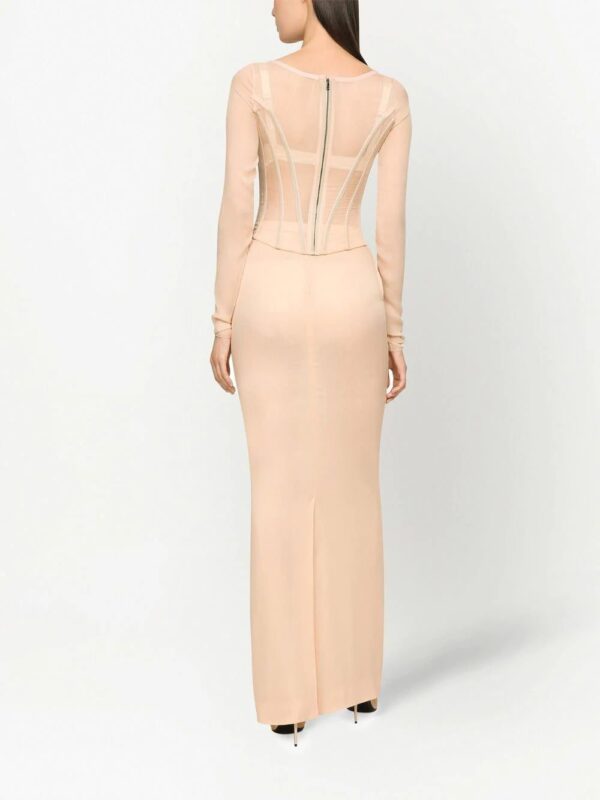 Dolce & Gabbana  KIM DOLCE&GABBANA long-sleeve sheer corset top - Image 4