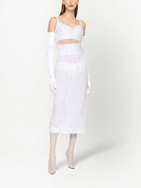 Dolce & Gabbana  KIM DOLCE&GABBANA beaded fringe bustier top - Image 3