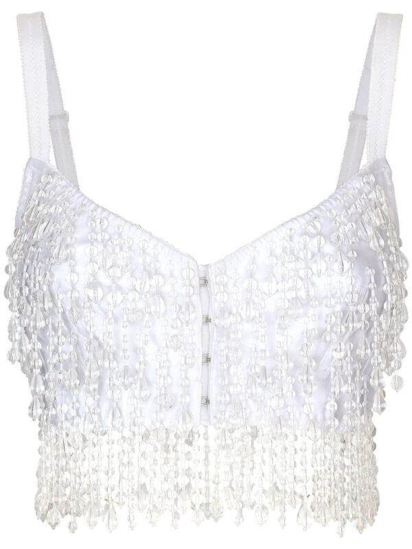 Dolce & Gabbana  KIM DOLCE&GABBANA beaded fringe bustier top