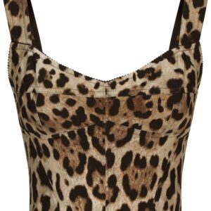 Dolce & Gabbana KIM DOLCE&GABBANA leopard-print cropped bodice top