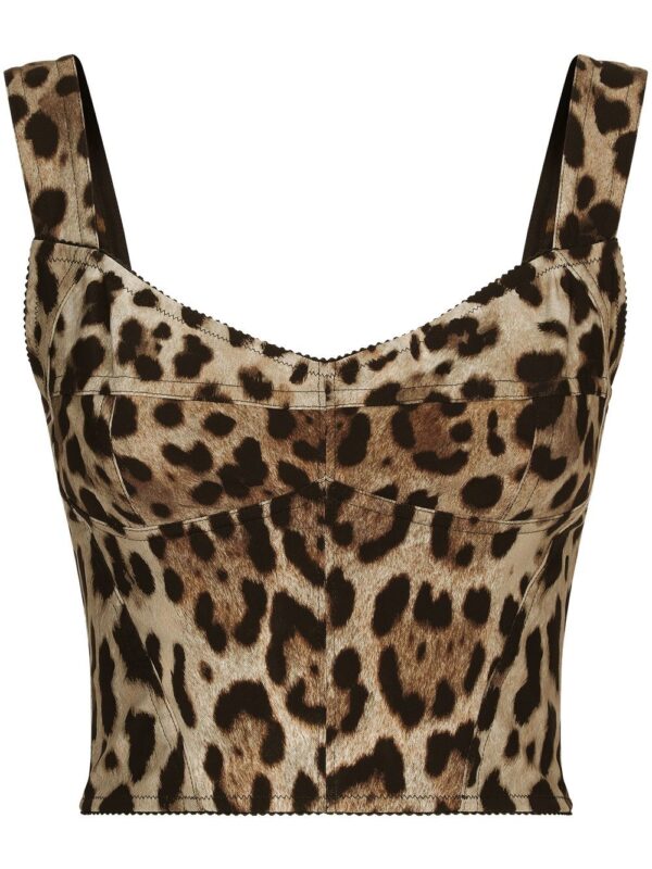 Dolce & Gabbana  KIM DOLCE&GABBANA leopard-print cropped bodice top