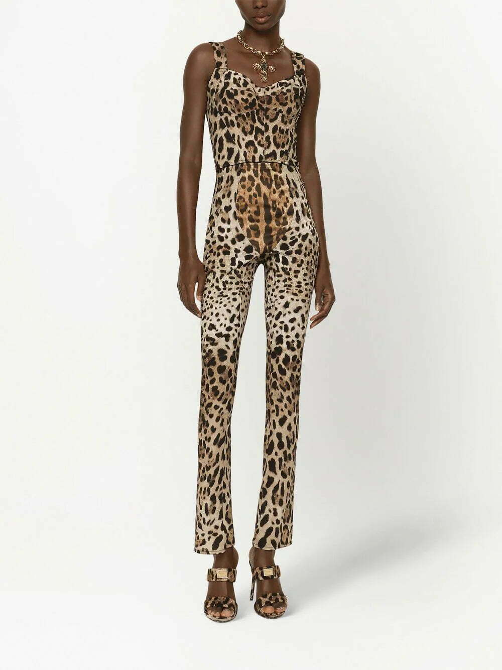 Dolce & Gabbana KIM DOLCE&GABBANA leopard-print cropped bodice top - Image 3