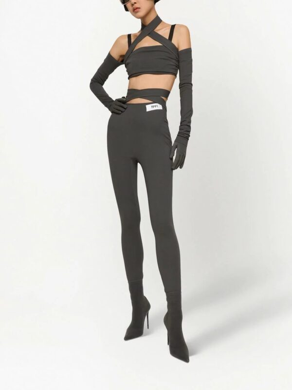 Dolce & Gabbana  KIM DOLCE&GABBANA crossover-strap high-waisted leggings. - Image 2