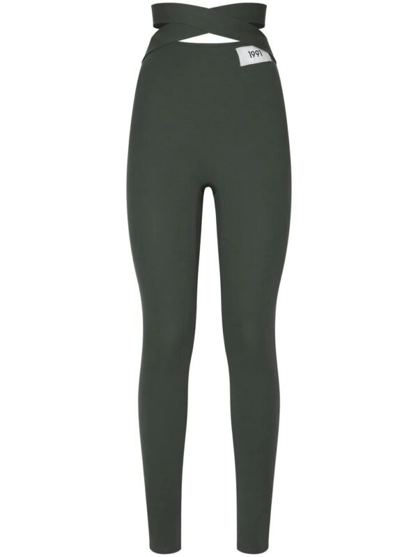 Dolce & Gabbana  KIM DOLCE&GABBANA crossover-strap high-waisted leggings.