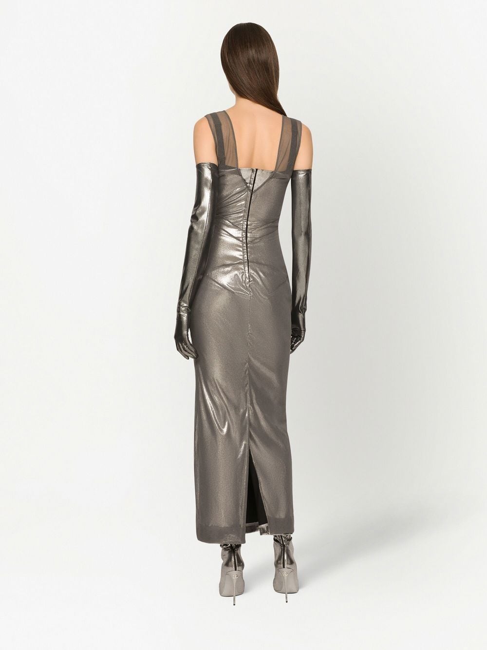 Dolce & Gabbana KIM DOLCE&GABBANA metallic-finish ankle-length dress - Image 4