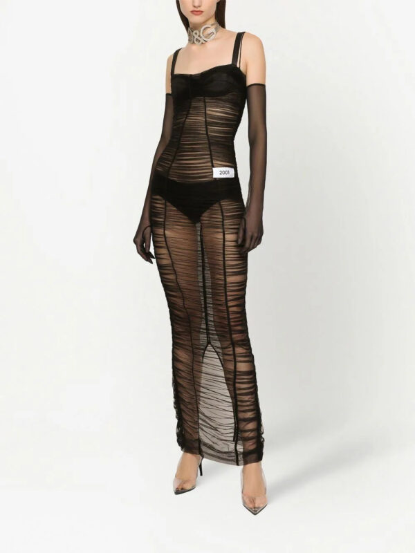 Dolce & Gabbana  KIM DOLCE&GABBANA gathered-detail sheer maxi dress - Image 3