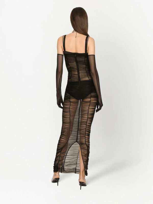 Dolce & Gabbana  KIM DOLCE&GABBANA gathered-detail sheer maxi dress - Image 4