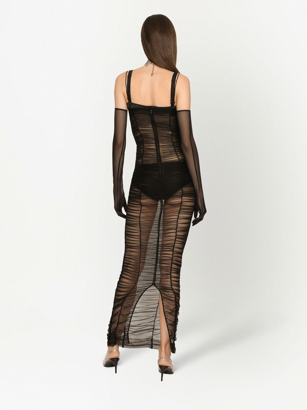 Dolce & Gabbana KIM DOLCE&GABBANA gathered-detail sheer maxi - Image 4