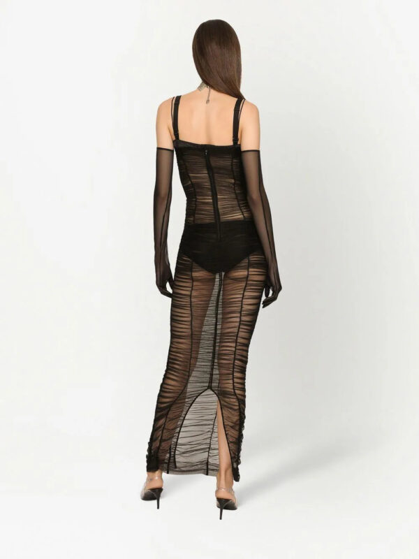 Dolce & Gabbana  KIM DOLCE&GABBANA gathered-detail sheer maxi dress - Image 4