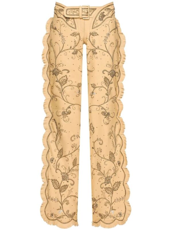 Dolce & Gabbana  KIM DOLCE&GABBANA embroidered Western-style leather trousers