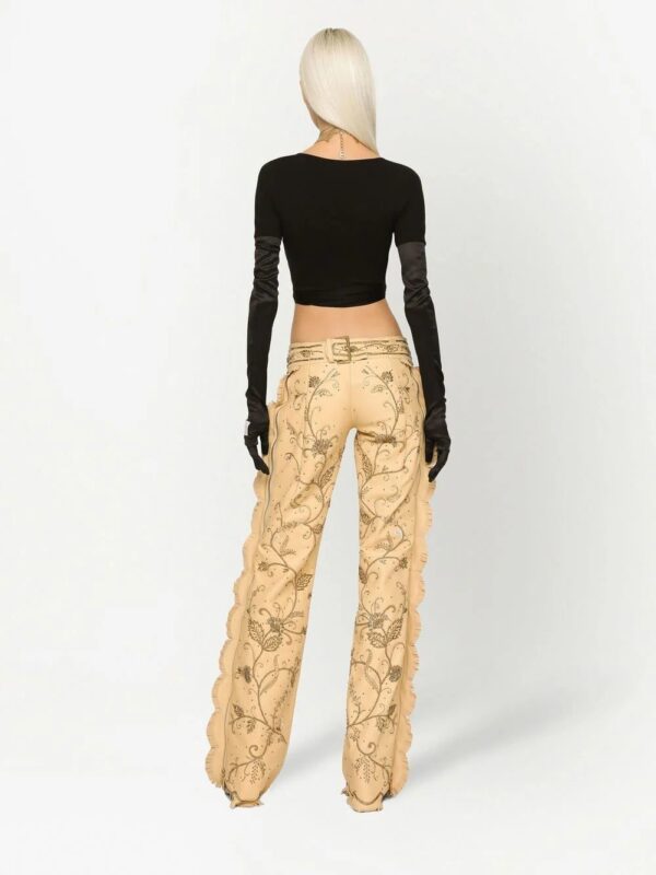 Dolce & Gabbana  KIM DOLCE&GABBANA embroidered Western-style leather trousers - Image 4