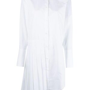Off-White  Diag plissé cotton shirt dress