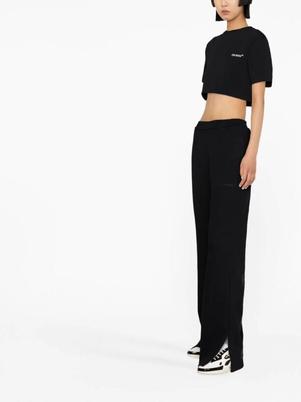 Off-White  logo-embroidered cropped T-shirt - Image 3
