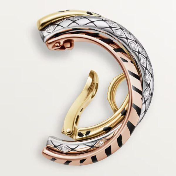 Cartier Trinity single earring, lacquer, half-paved - Image 3