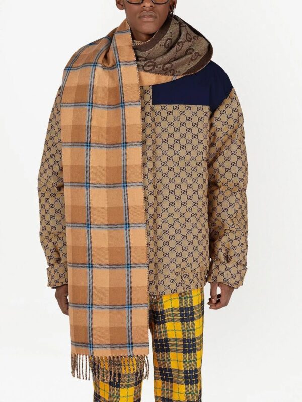 Gucci  GG jacquard reversible checked wool scarf