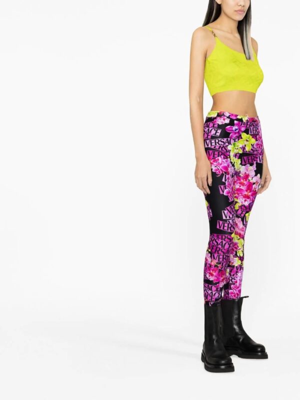 Versace  floral-print leggings - Image 3