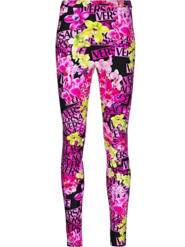 Versace  floral-print leggings
