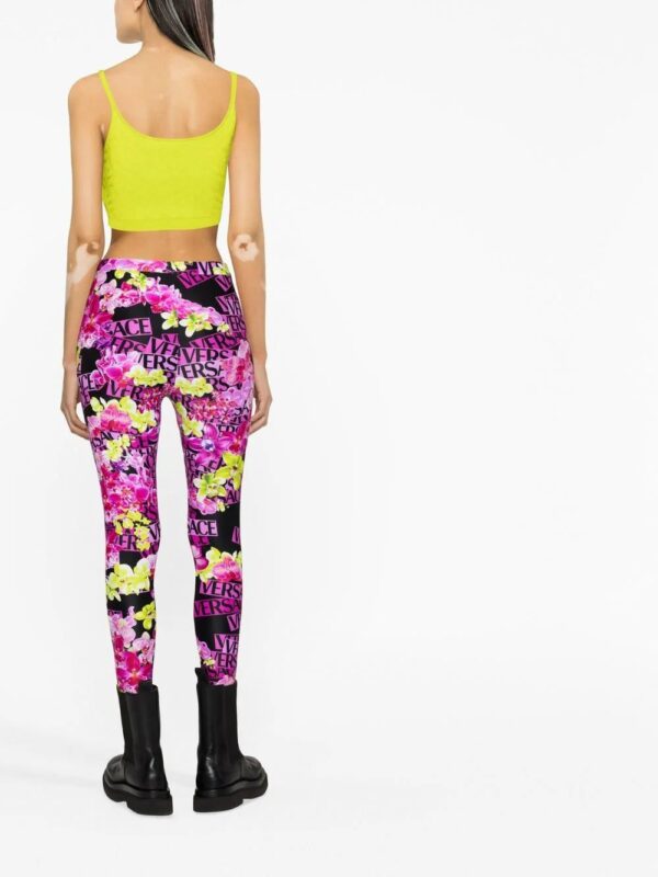 Versace  floral-print leggings - Image 4