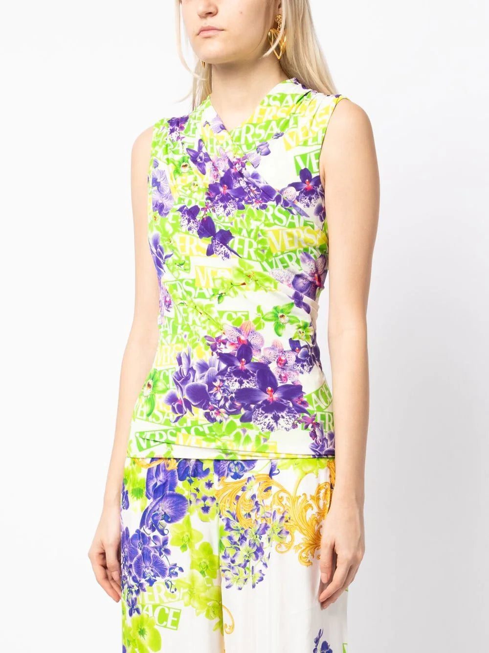 Versace floral-print wrap top - Image 3