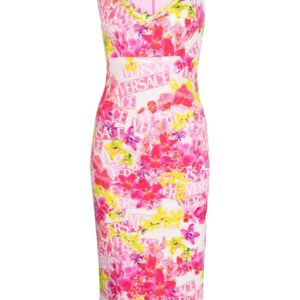 Versace floral-print midi dress