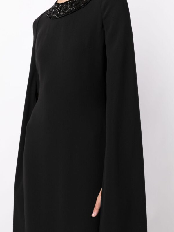 Versace Greca crystal-embellished cape silk dress - Image 5