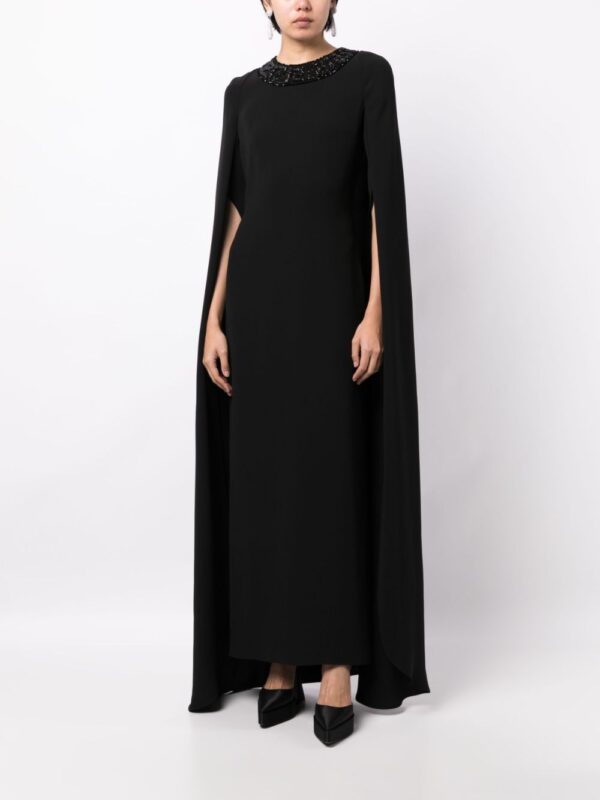 Versace Greca crystal-embellished cape silk dress - Image 2