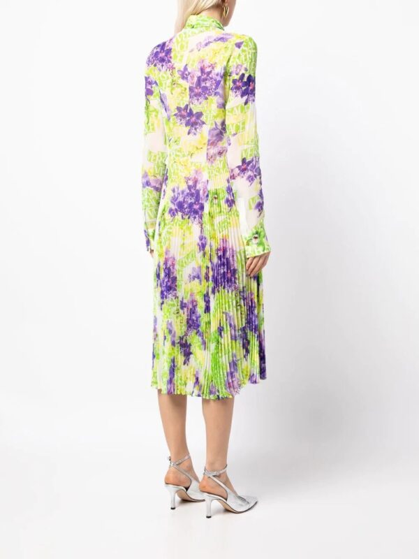 Versace  floral-print plissé midi dress - Image 4