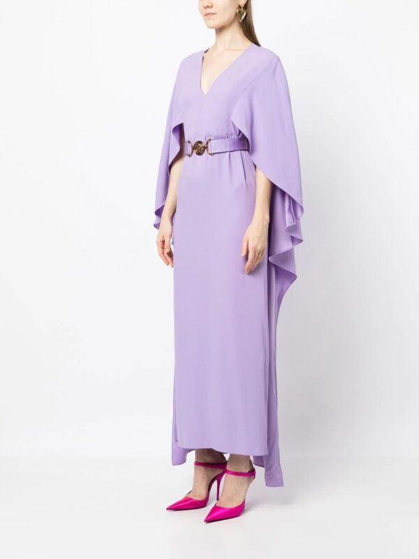 Versace  V-neck cape dress - Image 3