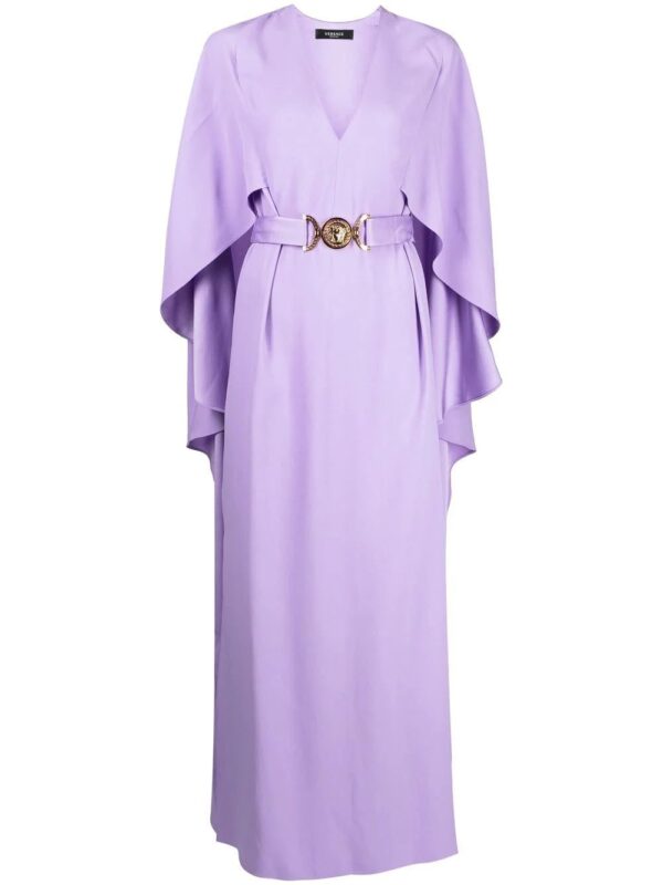 Versace  V-neck cape dress