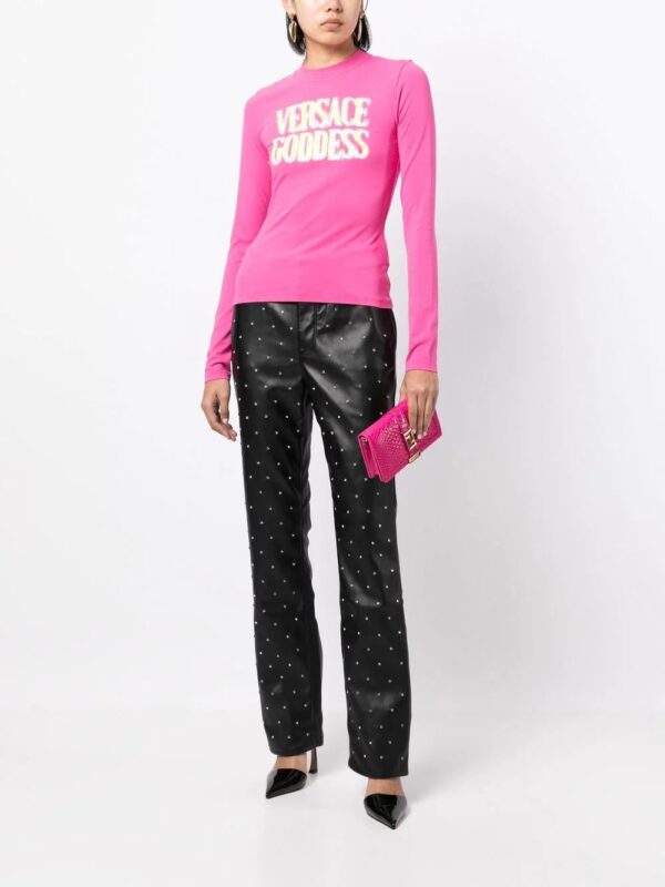 Versace  slogan-print long-sleeve T-shirt - Image 2