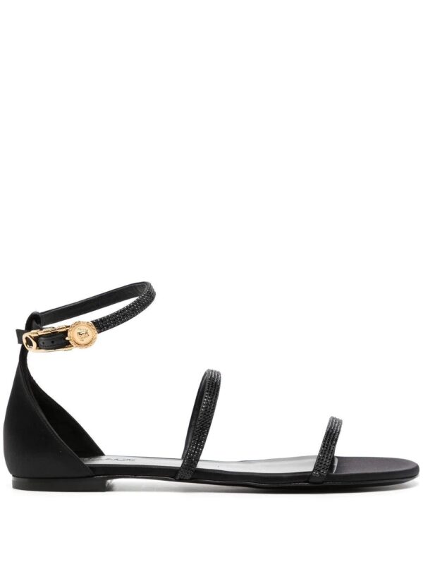 Versace  Safety Pin crystal-embellished sandals