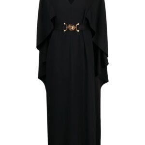 Versace V-neck Medusa-belt maxi dress