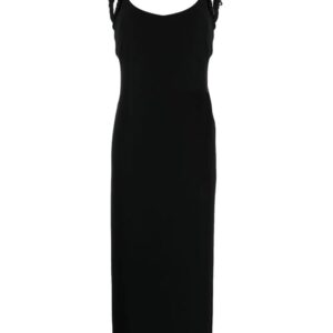 Versace crystal-embellished backless silk dress