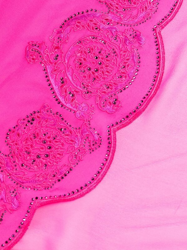 Versace Greca rhinestone-embellishment cape silk dress - Image 4