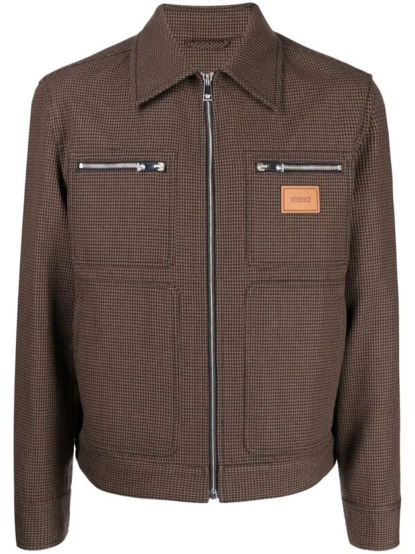 Versace  wool check-pattern shirt jacket