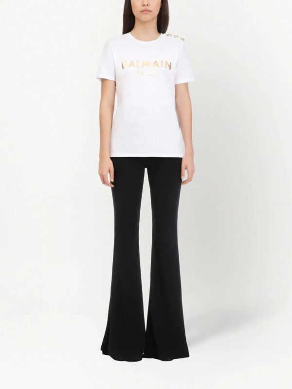 Balmain  metallic-logo T-shirt - Image 3