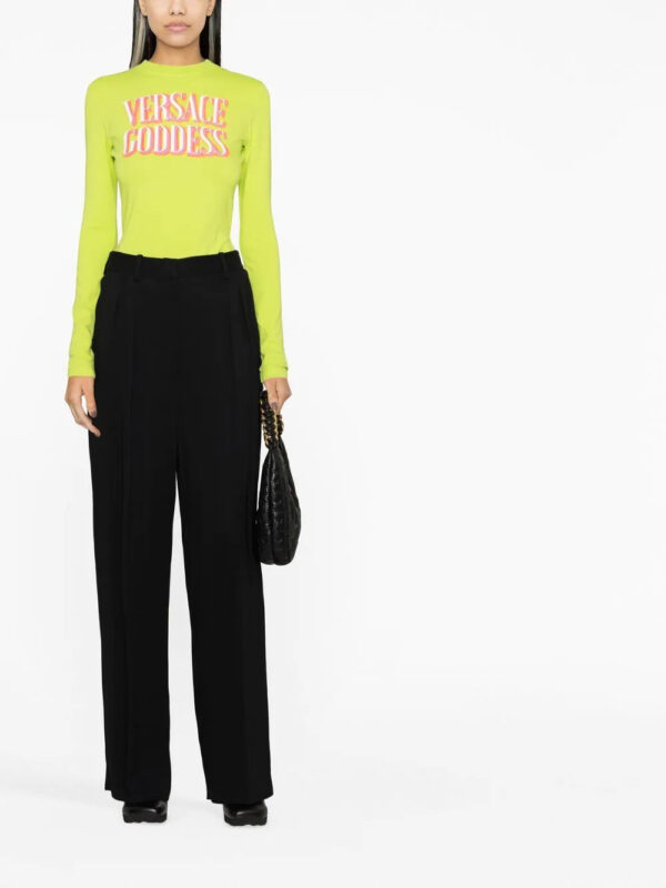 Versace  slogan-print long-sleeve T-shirt - Image 2