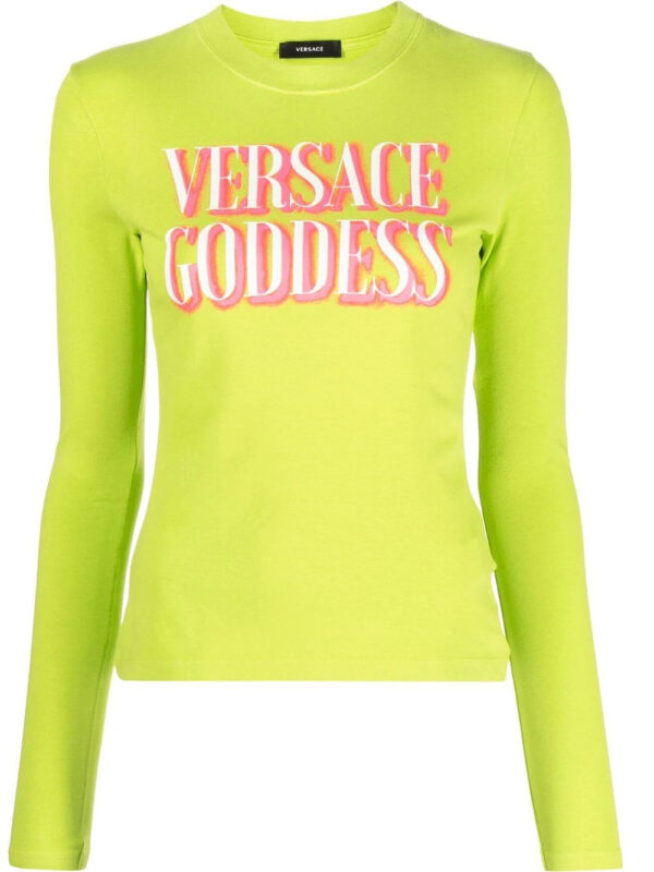 Versace  slogan-print long-sleeve T-shirt