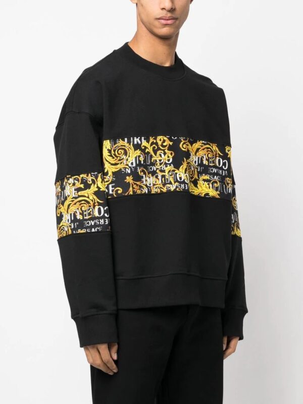 Versace Jeans Couture  baroque pattern-print crew neck sweatshirt - Image 3