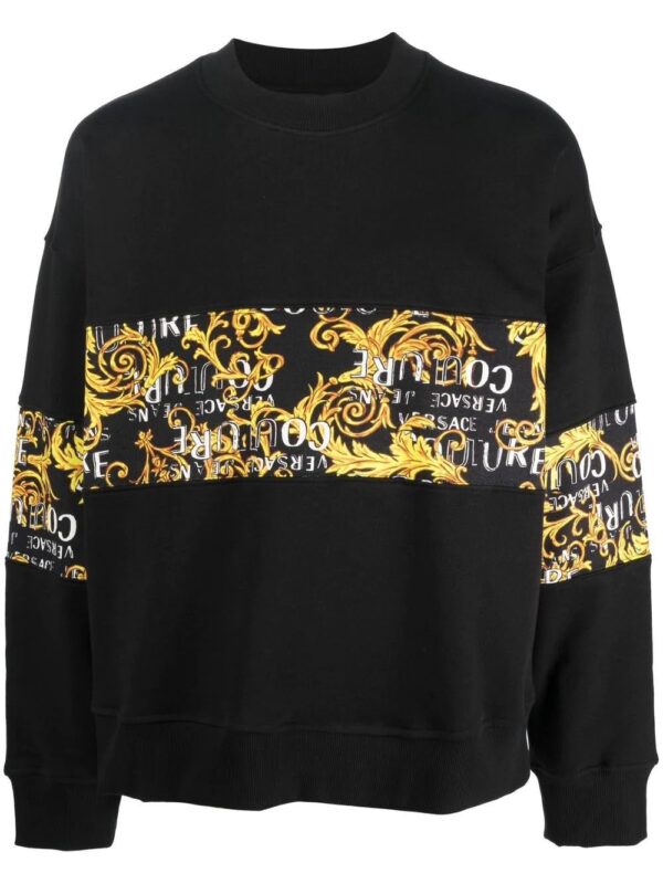 Versace Jeans Couture  baroque pattern-print crew neck sweatshirt