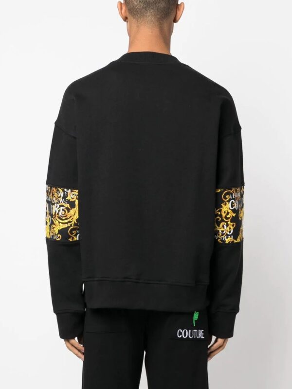 Versace Jeans Couture  baroque pattern-print crew neck sweatshirt - Image 4
