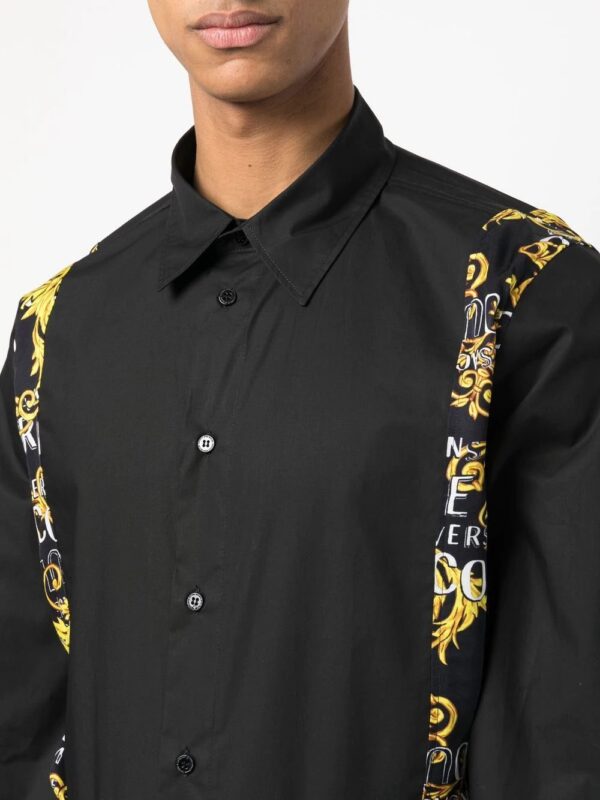 Versace Jeans Couture  baroque-panelled long-sleeve shirt - Image 4