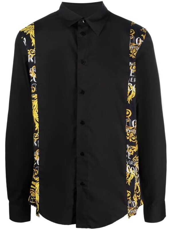 Versace Jeans Couture  baroque-panelled long-sleeve shirt