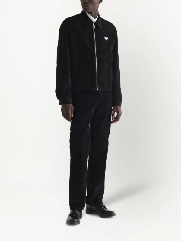 Prada  logo plaque velvet bomber jacket - Image 2