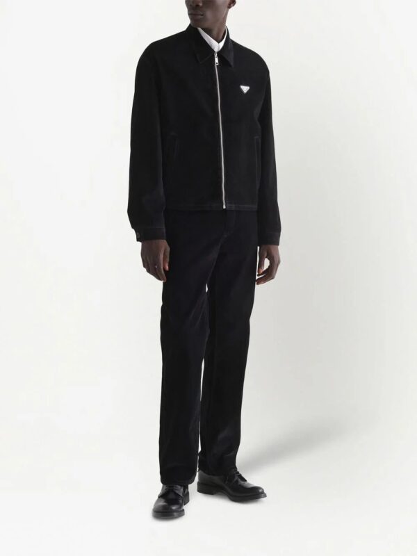 Prada  triangle-logo velvet blouson jacket - Image 2
