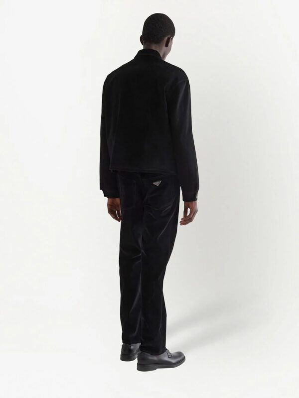 Prada  triangle-logo velvet blouson jacket - Image 4