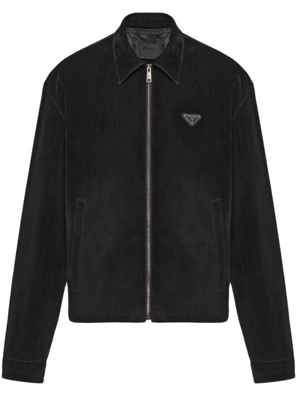 Prada  triangle-logo velvet blouson jacket